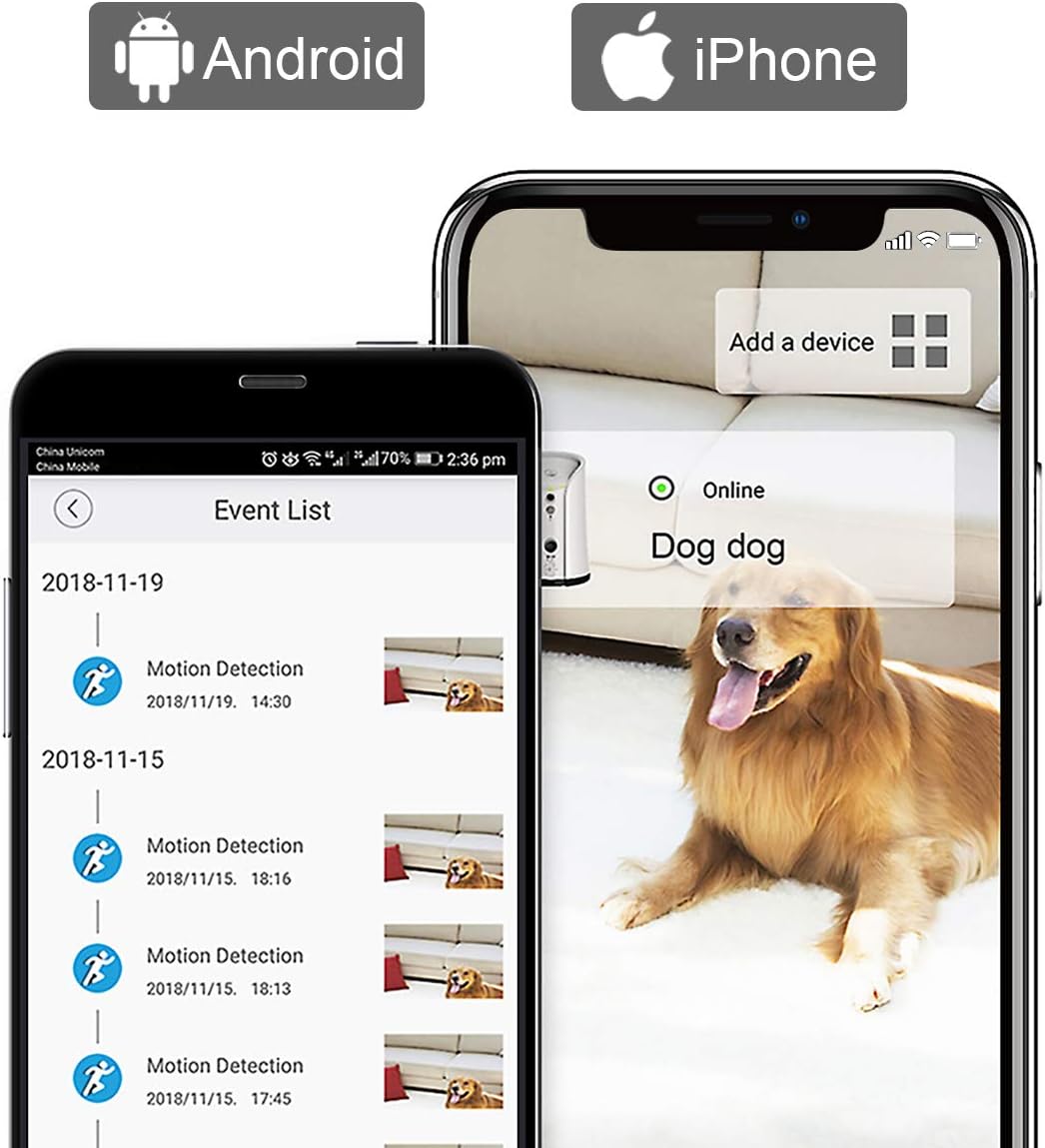 White Full HD Pet Camera with Two-Way Audio and Night Vision V8994