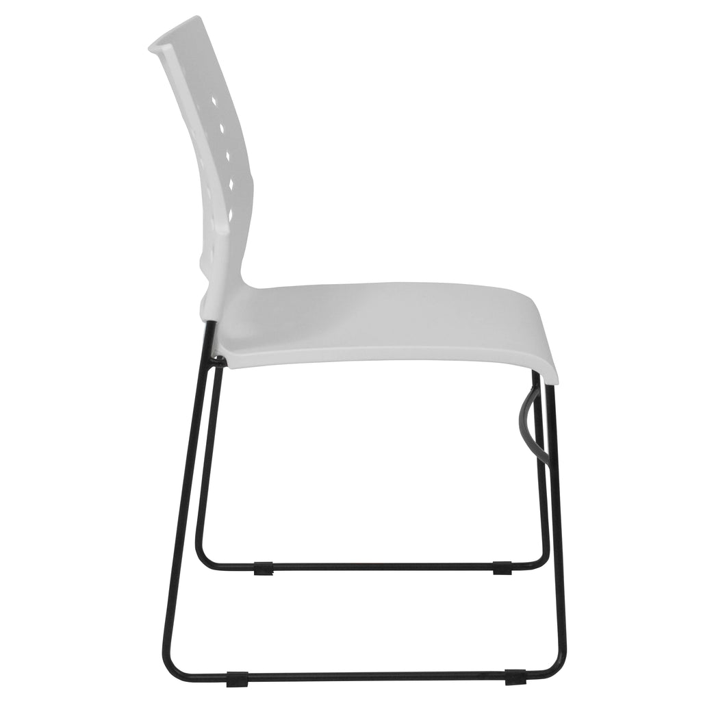 White Sled Base Stack Chair with Air-Vent Back X58306