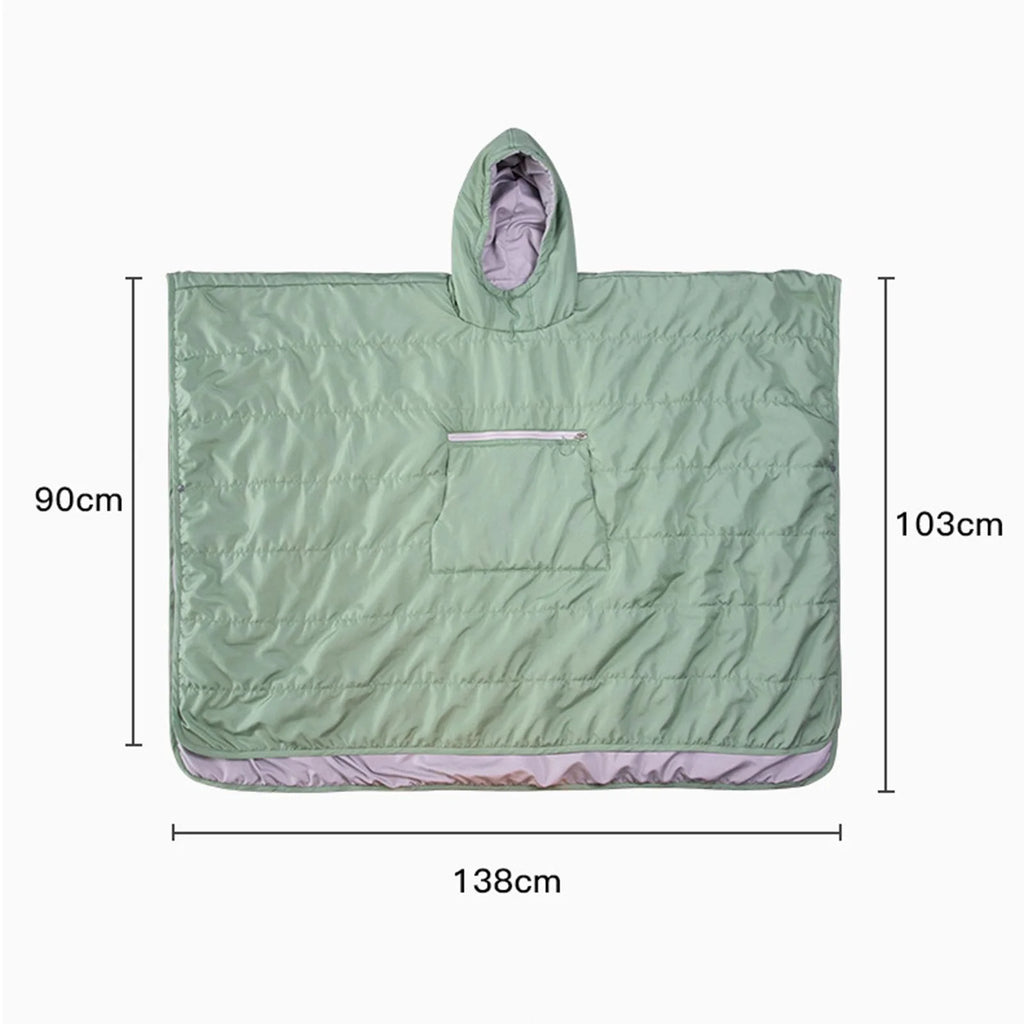 Wearable Hooded Sleeping Bag Blanket with Stuff Sack T4069