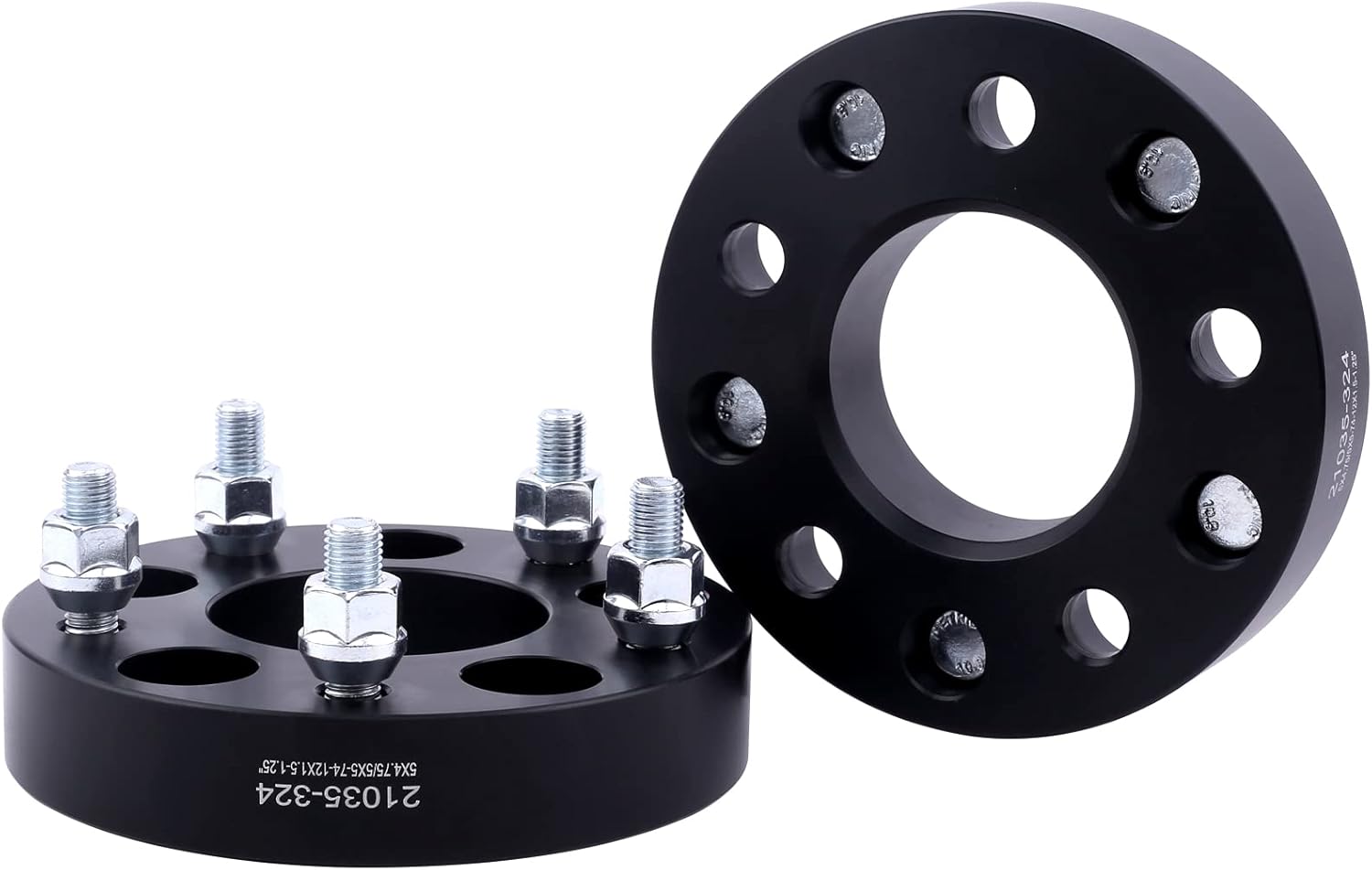 Black Forged 5x5 to 5x4.75 Wheel Adapters 1.5 Inch with 12x1.5 Studs Pack of 4 K131