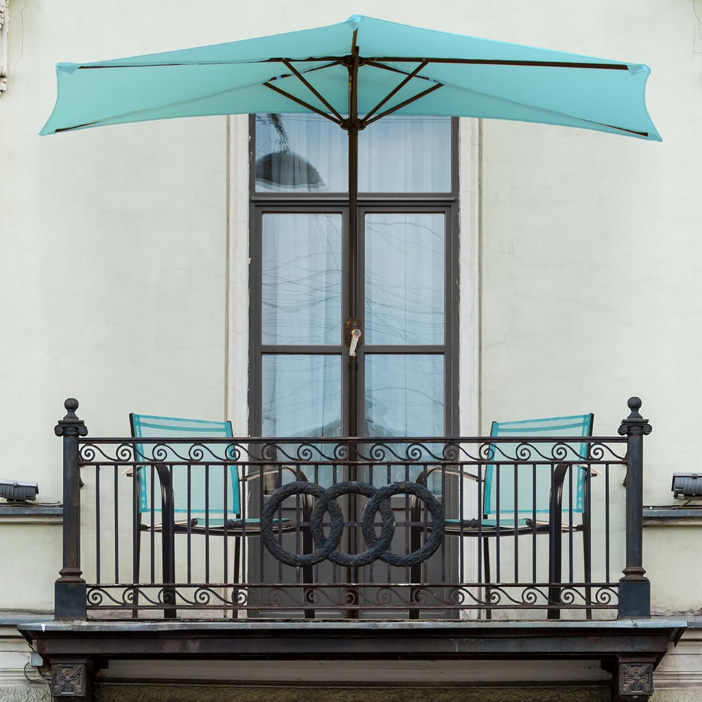Tan 9-Foot Half Patio Umbrella C798407