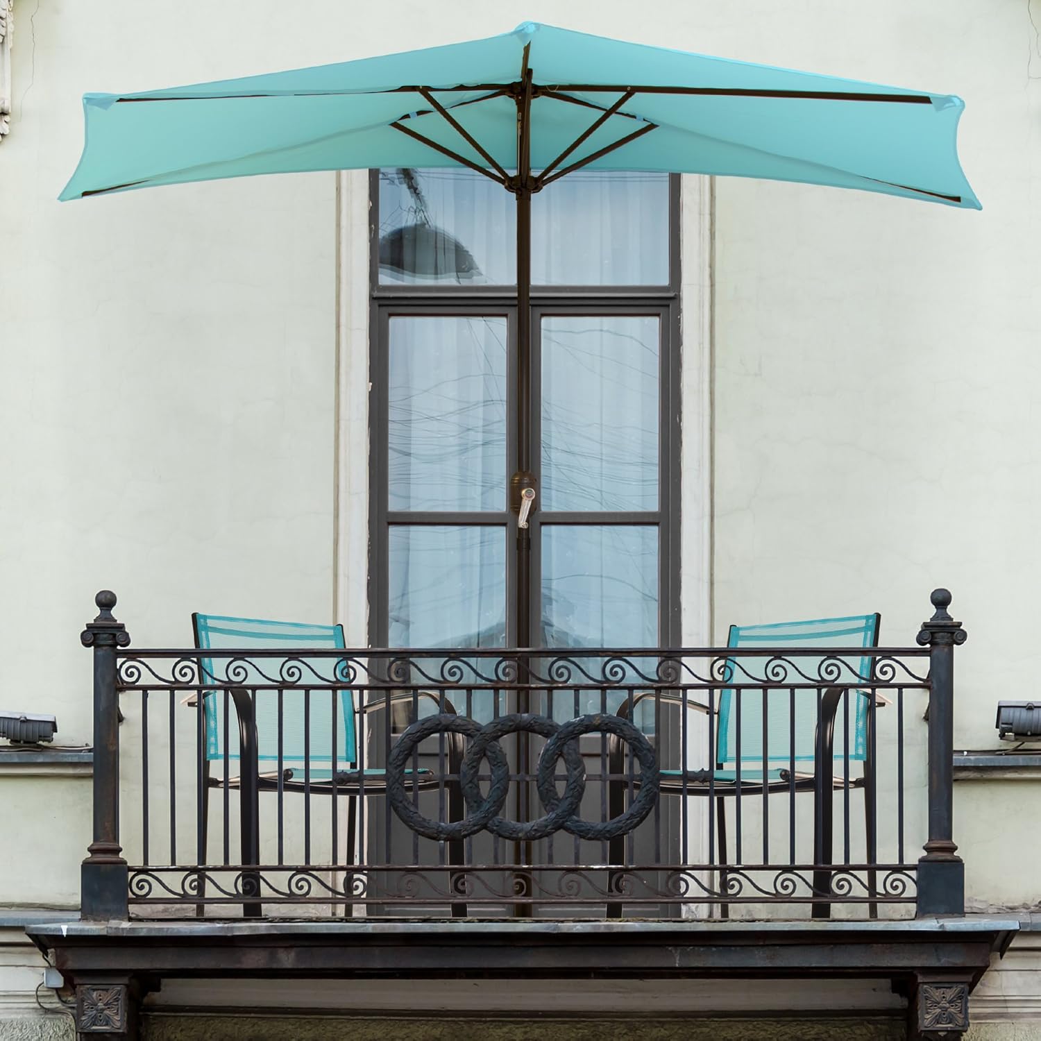 Tan 9-Foot Half Patio Umbrella C798407