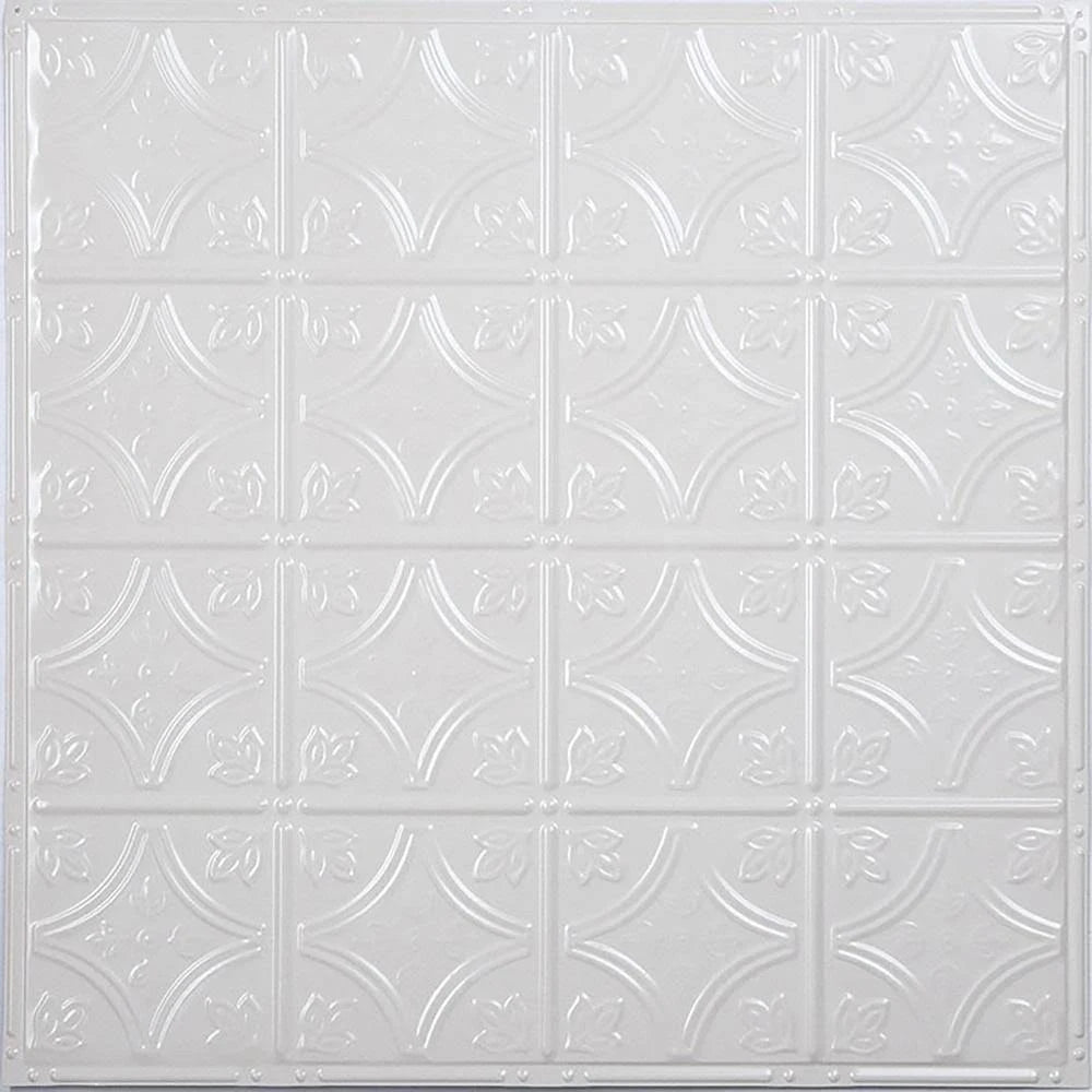 Bright White Gloss Tin Backsplash 5-Pack Kit (2-Ft x 2-Ft) A289