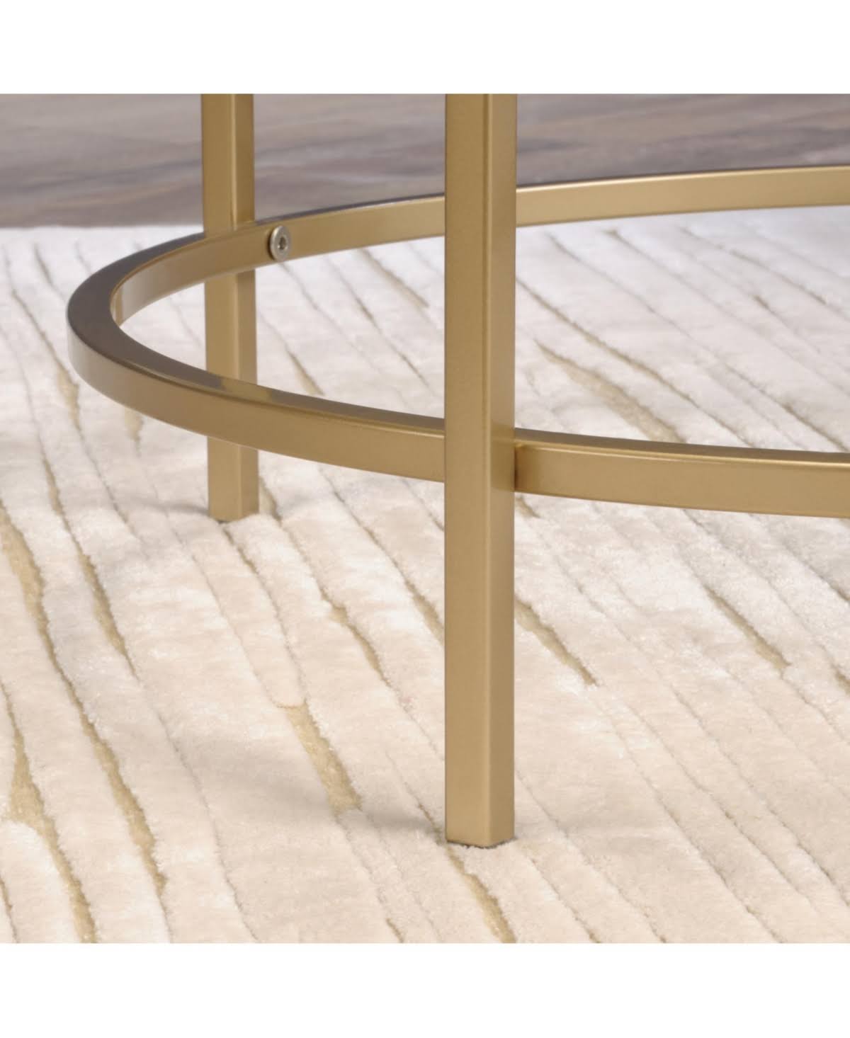 Satin Gold Round End Table S515