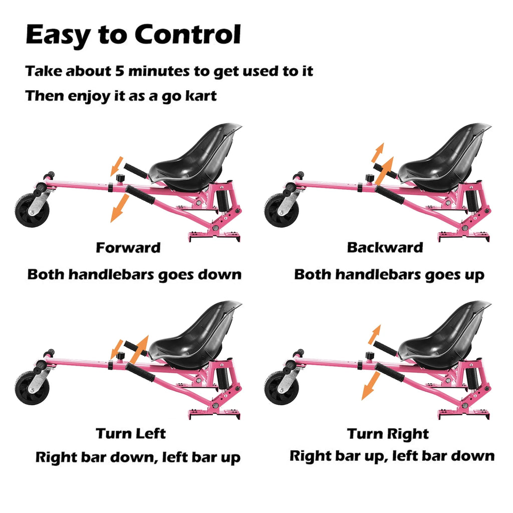 Pink Hoverboard Go Kart Seat Attachment Conversion Kit F88348