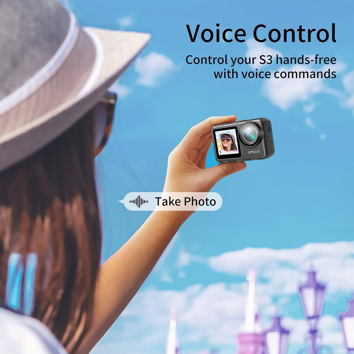 4K30FPS WiFi Action Camera Waterproof Sports Camera with Dual Touch Screen Display M157
