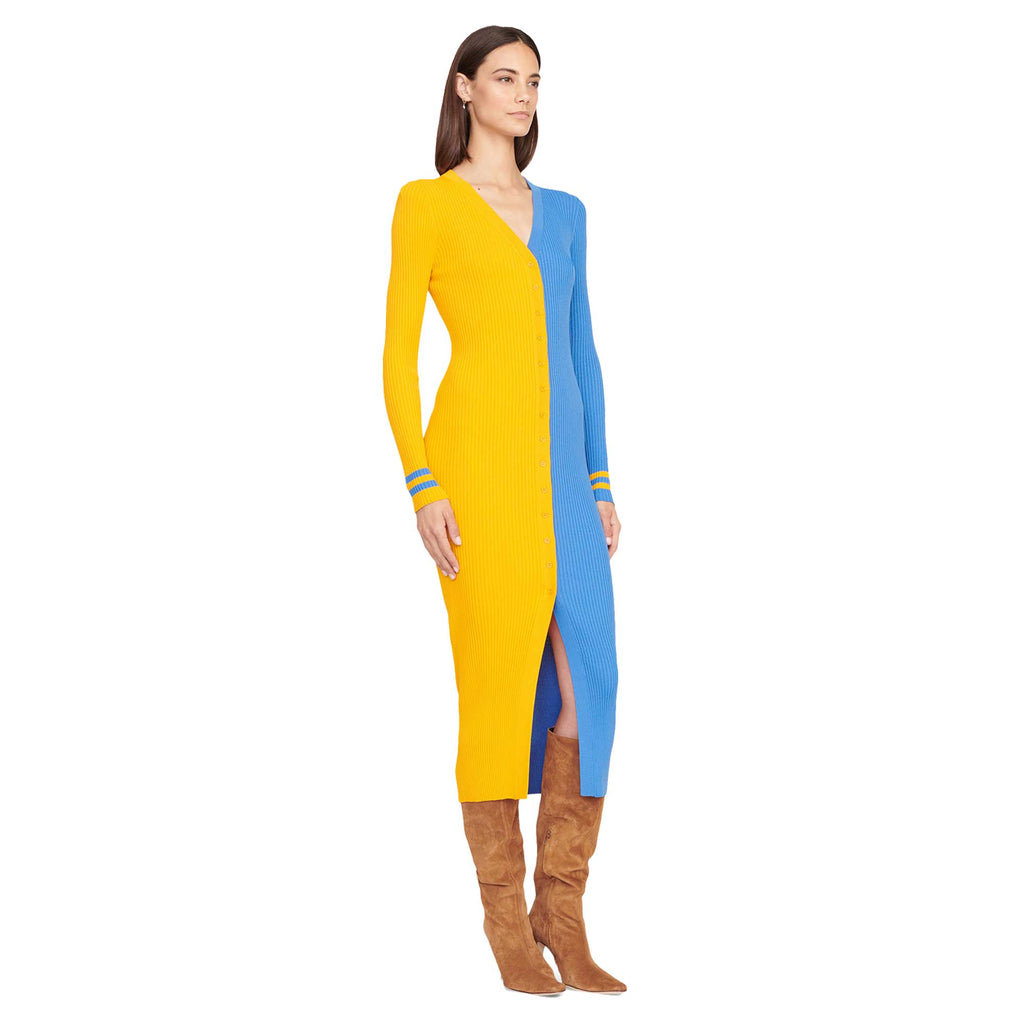Knit Button-Up Sweater Dress X216127