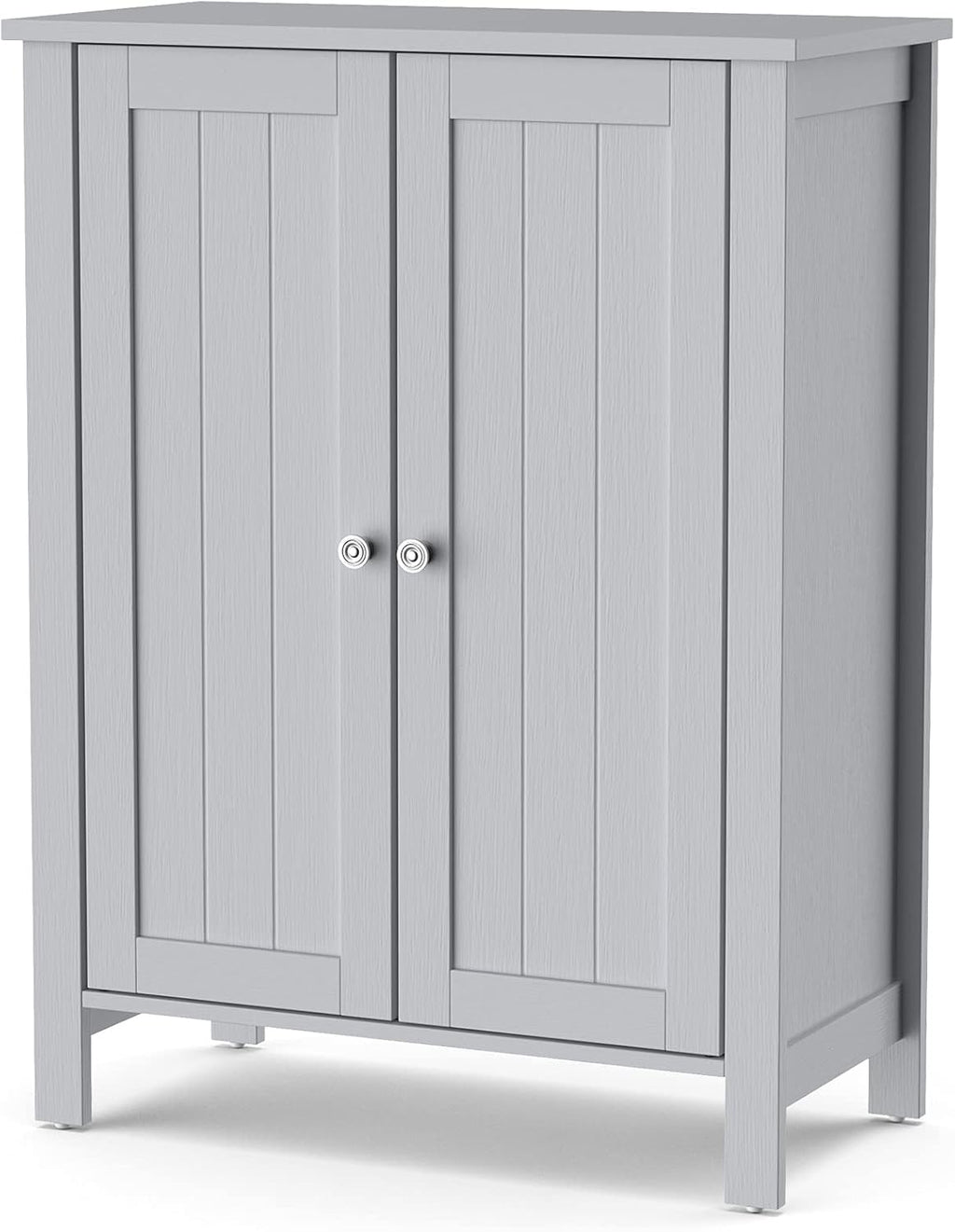 White 3 Tier Bathroom Floor Cabinet with Double Door L251323