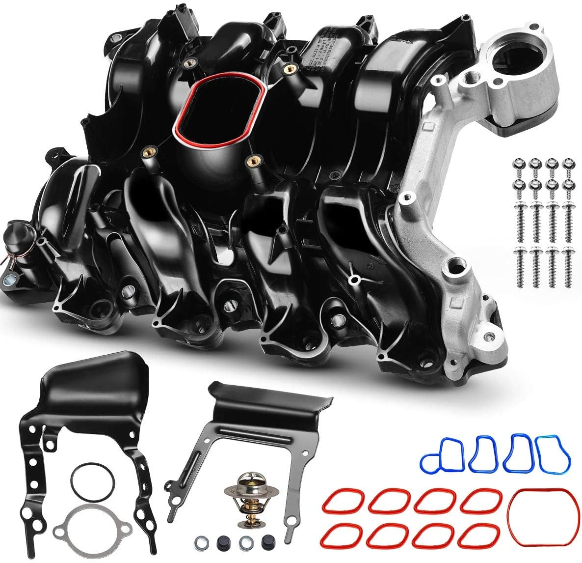 Upper Intake Manifold with Thermostat Compatible with Ford Crown Victoria Mustang Thunderbird Town Car Mercury Grand Marquis Cougar 1996-2000 V8 4.6L B8799