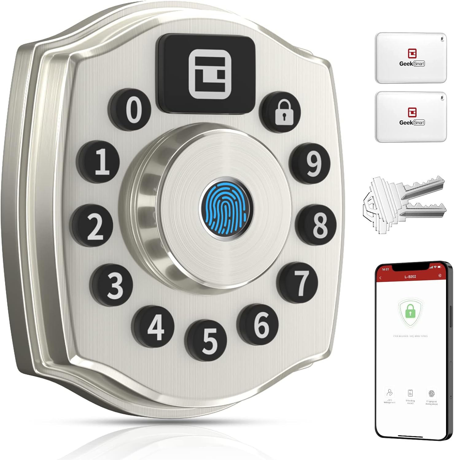 5-in-1 Keyless Entry Deadbolt Smart Lock Pack of 2 V1673