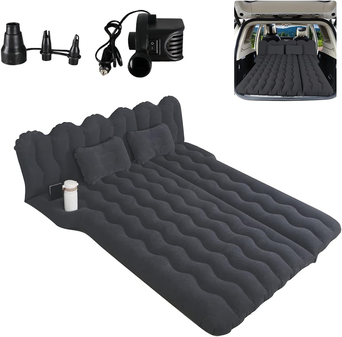 Black Inflatable Car Mattress with Electric Air Pump T478
