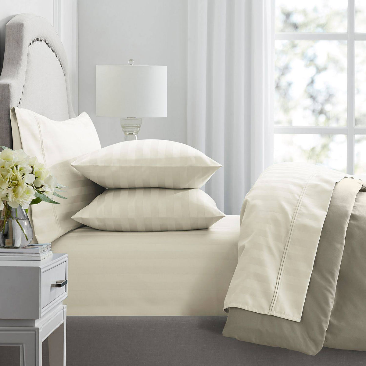 Cal King Ivory Thick Stripe M316