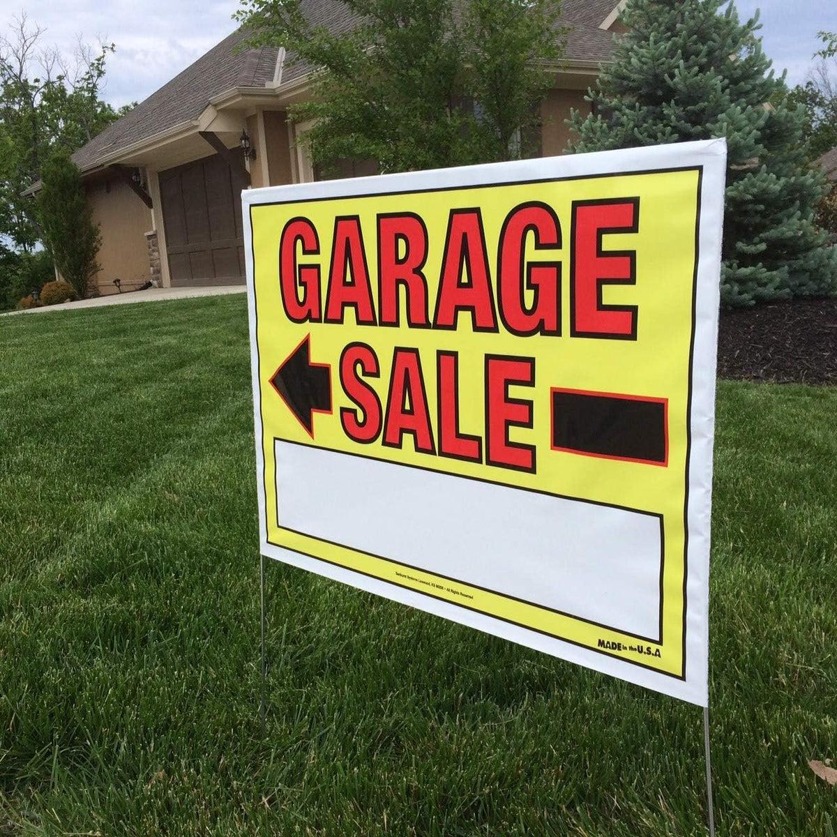 Garage Sale Sign with metal U-Stake, Double Sided, 22" x 32", 10 Pack Z60062