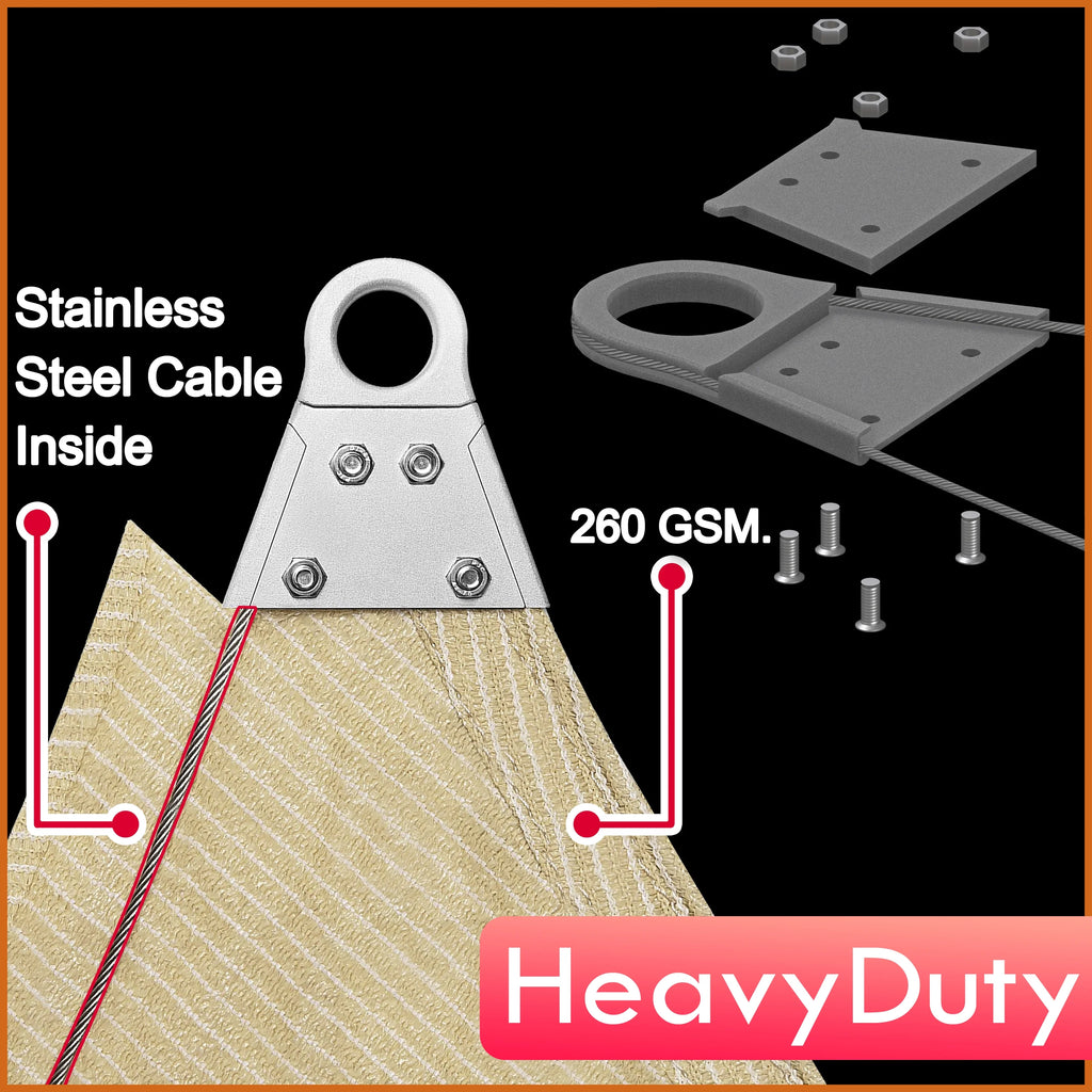 Beige Square Sun Shade Sail Canopy A484