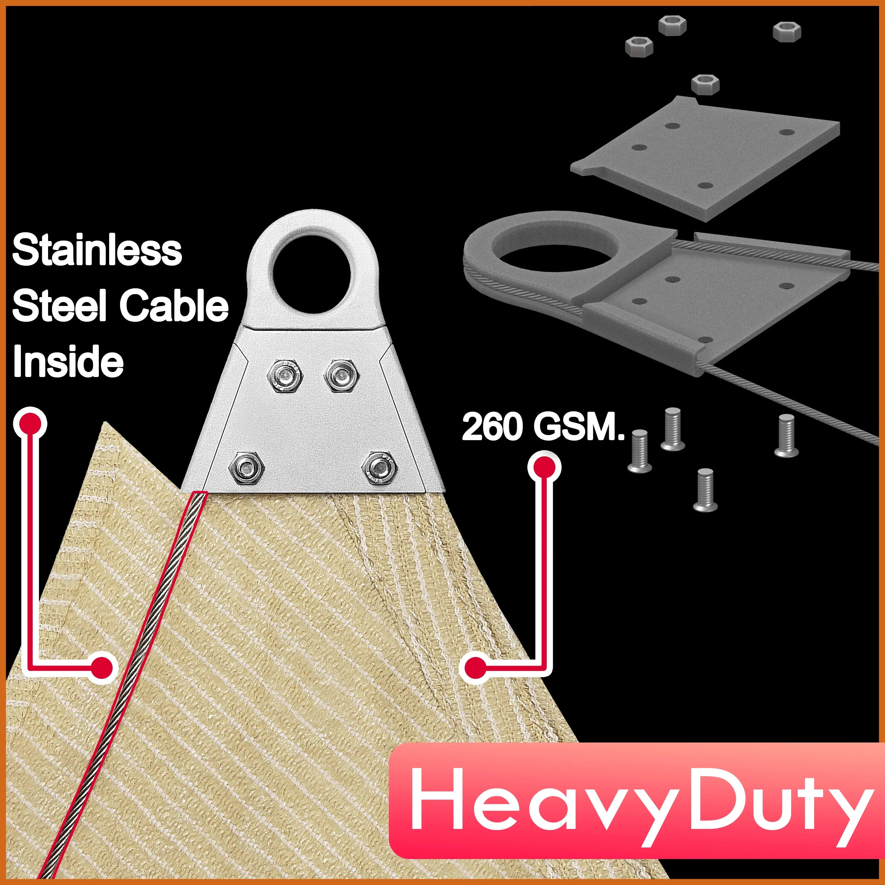 Beige Square Sun Shade Sail Canopy A484