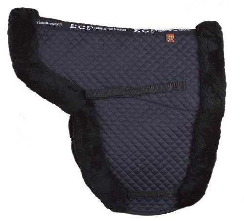Black Semi Lined Sheepskin Saddle Pad U7515