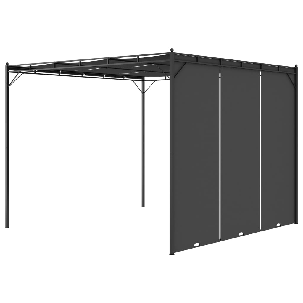 Garden Gazebo with Side Curtain 118.1"x118.1"x88.6" Anthracite M8261