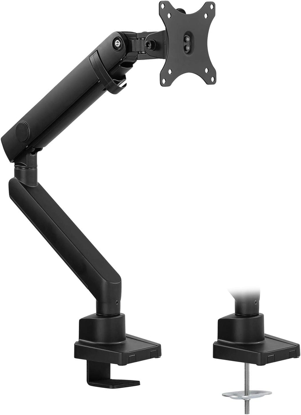 Single Monitor Arm Mount with C-Clamp and Grommet Bases F71721