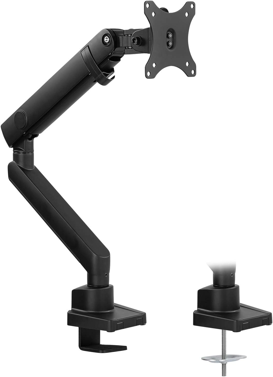 Single Monitor Arm Mount with C-Clamp and Grommet Bases F71721