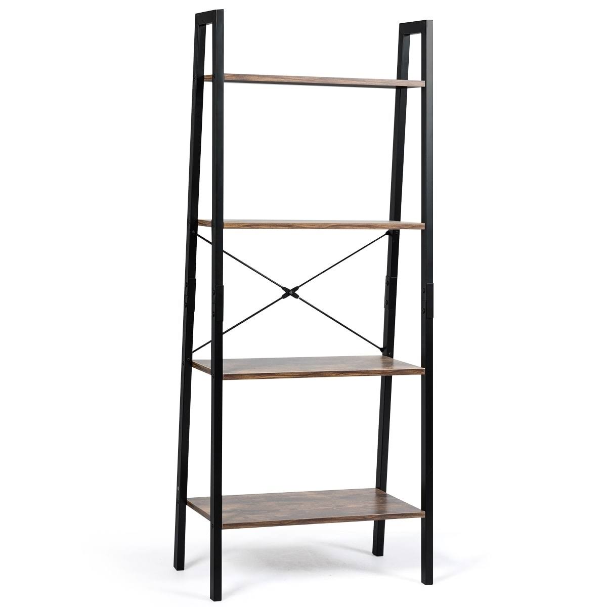 4-Tier Ladder Storage Rack Bookcase B118