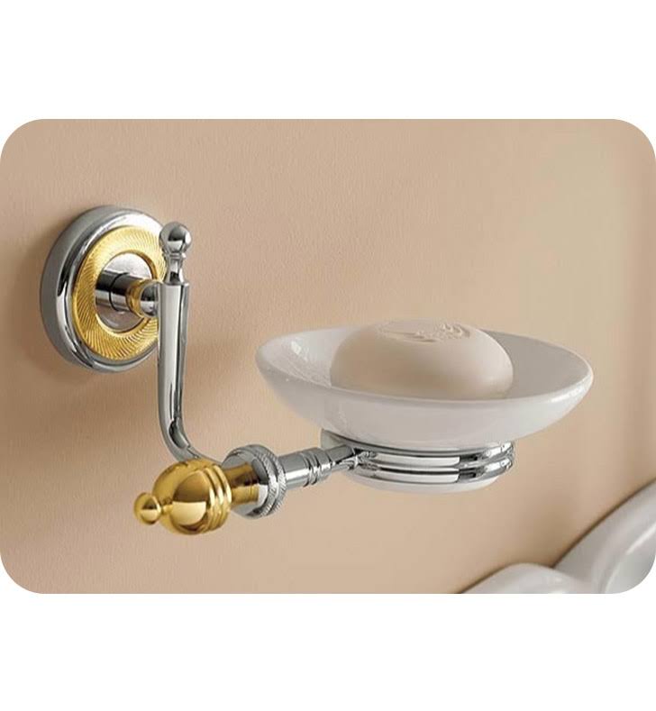 Chrome and Gold Wall Mounted Soap Dish B579