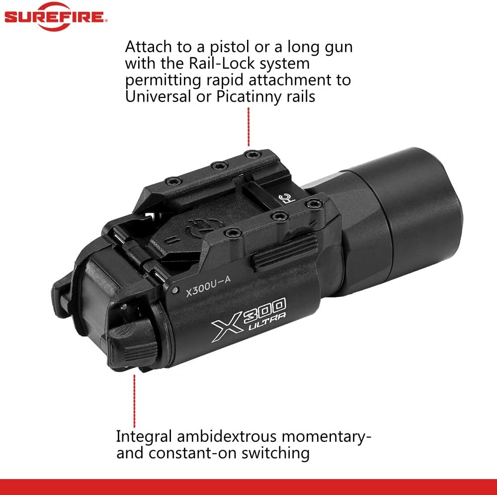 1000 Lumens LED Weapon Light with 12 Extra CR123A and 3 Battery Cases F62770
