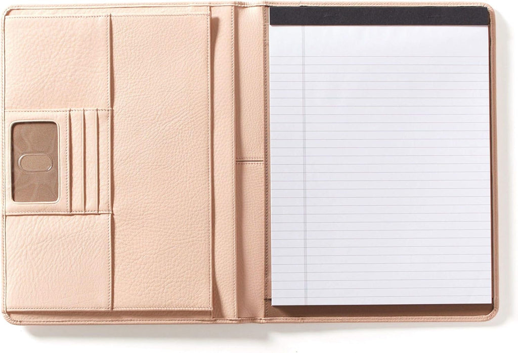 Cognac Full Grain Leather Portfolio with Clear ID Window H208