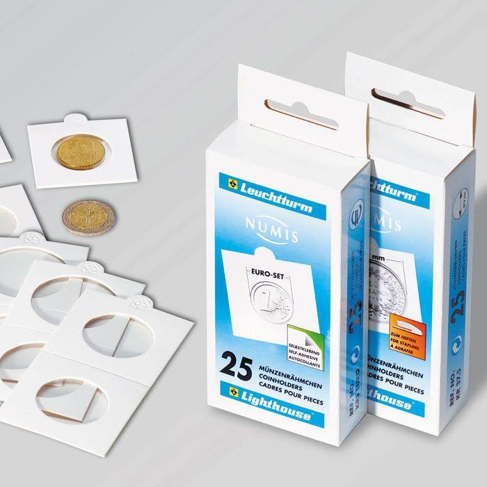 Cartones para monedas autoadhesivos, hasta 37,5 mm Ø, paquete de 100 Z106560