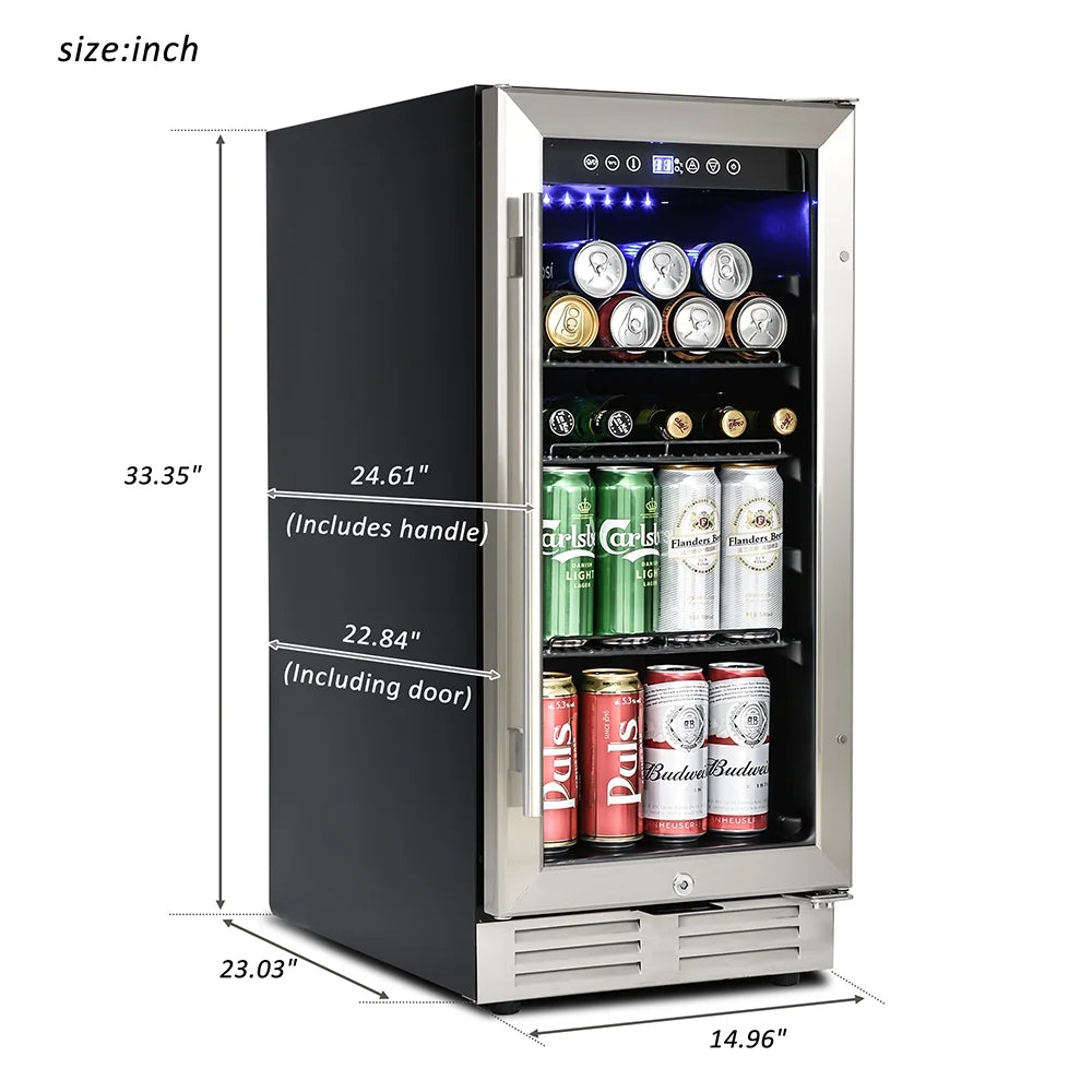 Freestanding Beverage Refrigerator Stainless Steel 120-Can Capacity C641104