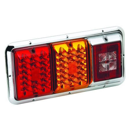 Taillight Horizontal Mount with Red/Amber LED and Chrome Base B3324