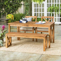 Brown Slatted Outdoor Dining Table L823