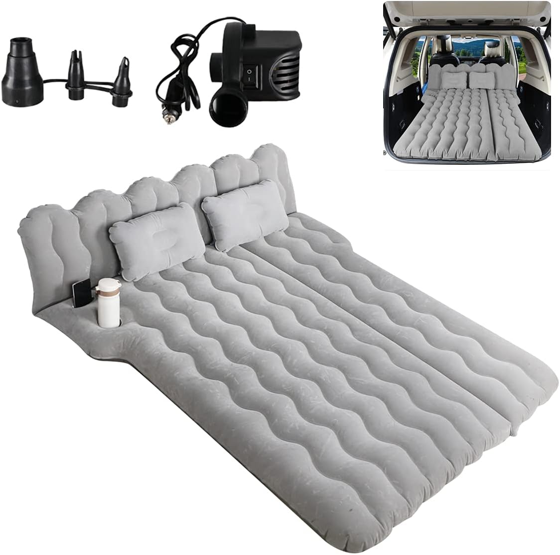 Black Inflatable Car Mattress with Electric Air Pump T478