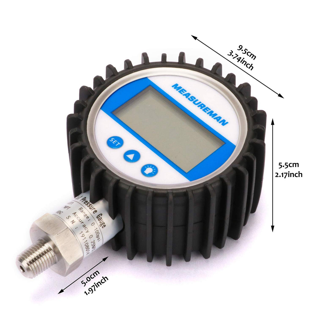 Digital Pressure Gauge 0-100psi Pack of 2 V51234