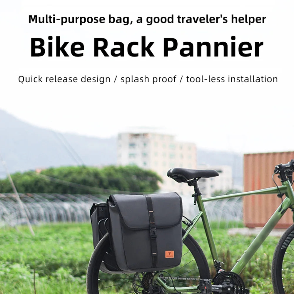 Waterproof Bike Panniers Bag Large Capacity Bicycle Rear Seat Bag E93407