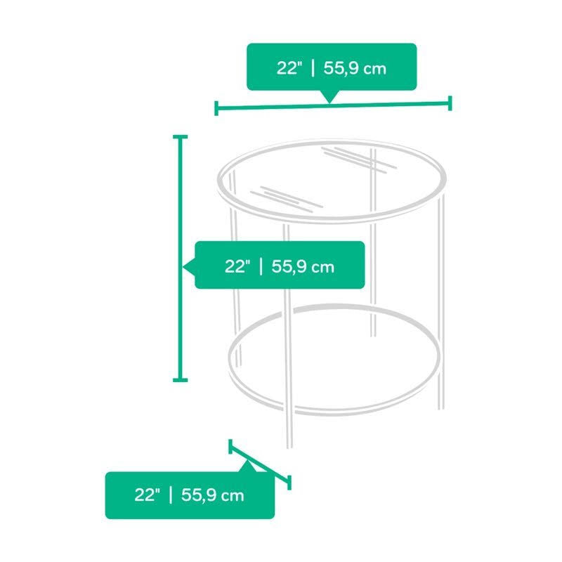 Satin Gold Round End Table S515