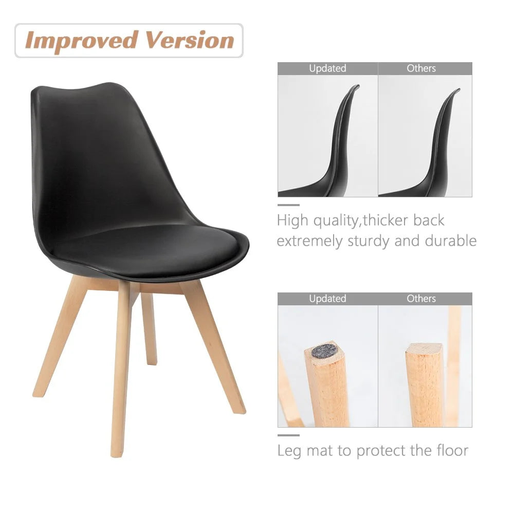 Black Upholstered Side Chair Set of 4 N8891