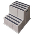 2 Steps Plastic Step Stand, 500 lb. Load Capacity, Gray D141