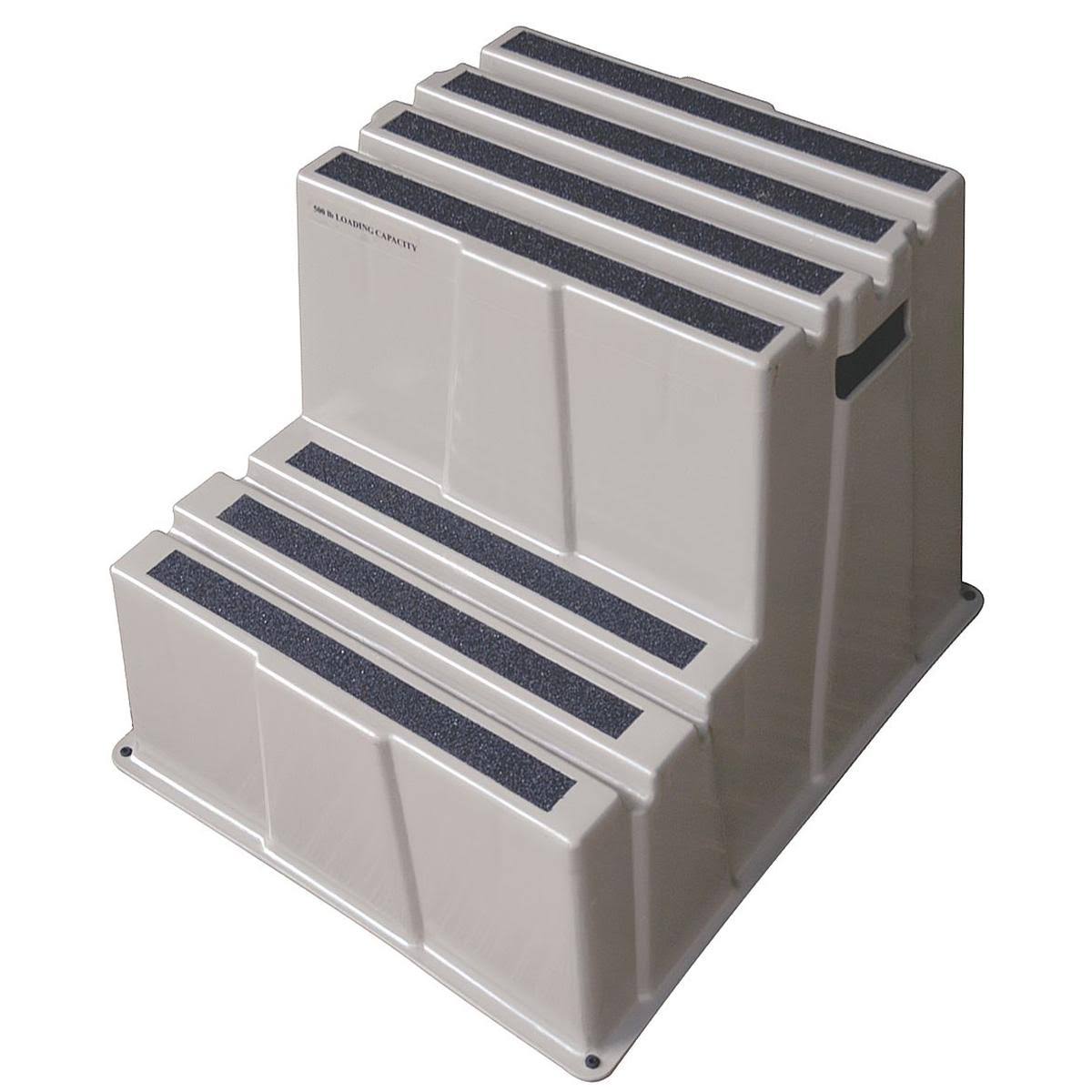 2 Steps Plastic Step Stand, 500 lb. Load Capacity, Gray D141