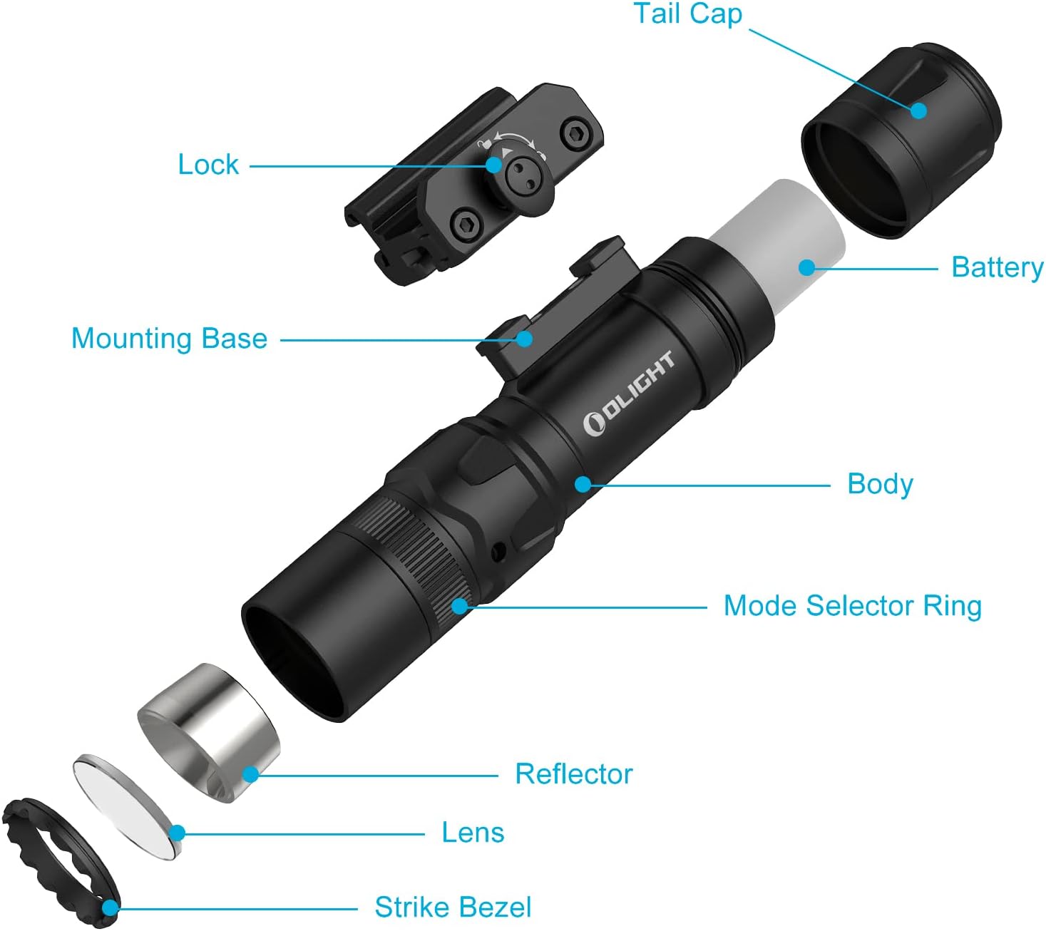 1000 Lumens Rechargeable Tactical Flashlight with Green Beam and White LED Combo L815