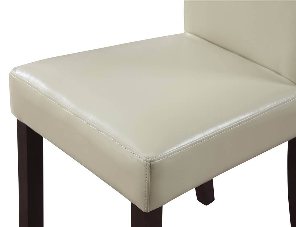Faux Leather Parson Dining Chair, Satin Cream, Set of 2 Q325866