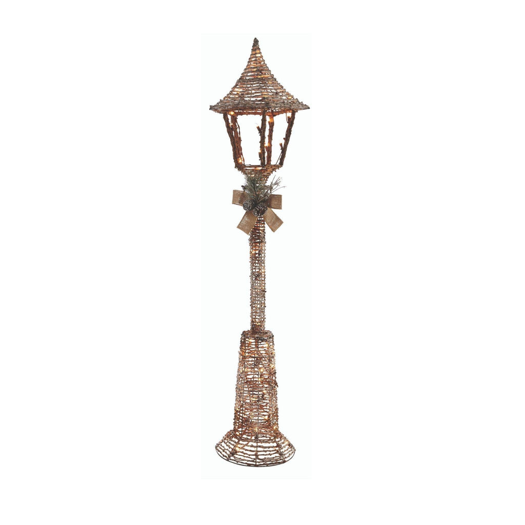 Pre Lit Incandescent 5 Foot Frosted Lamp Post Christmas Lawn Decoration R800