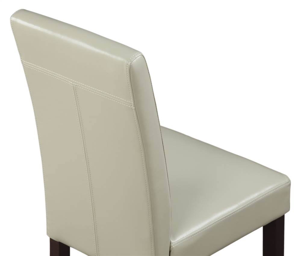 Faux Leather Parson Dining Chair, Satin Cream, Set of 2 Q325866