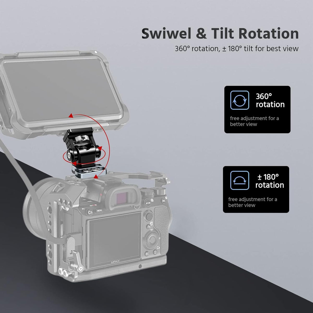 Camera Monitor Mount with 1/4 Screws Installation O3278