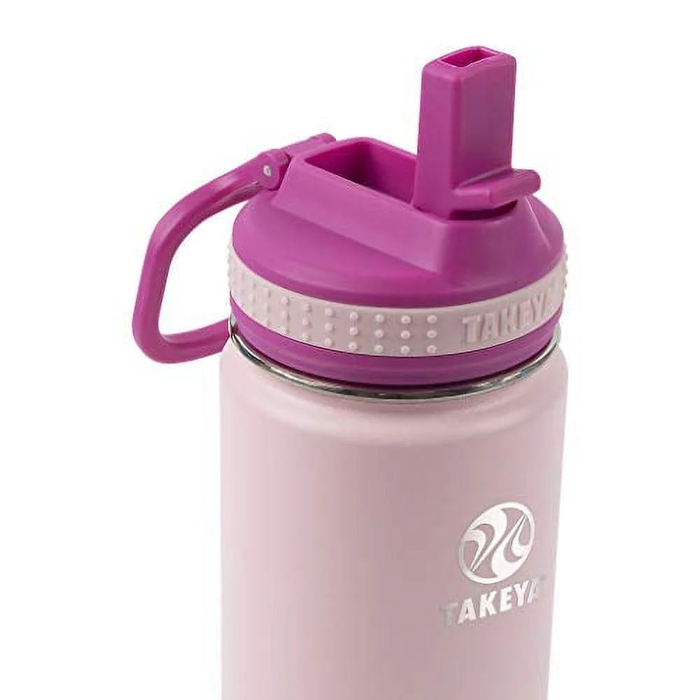 16oz Insulated Stainless Steel Bottle with Straw Lid I3243