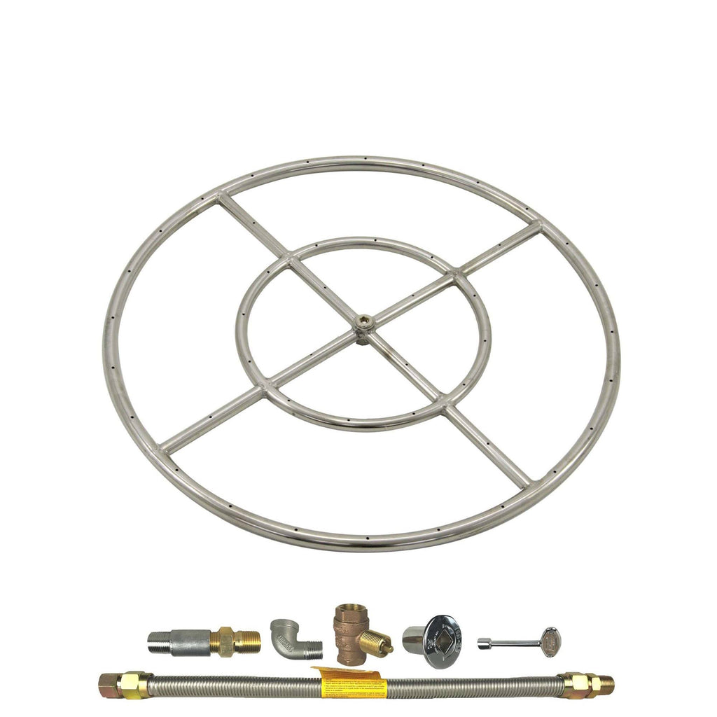 Propane Gas Fire Pit Burner Ring Kit with Flat Pan X98894