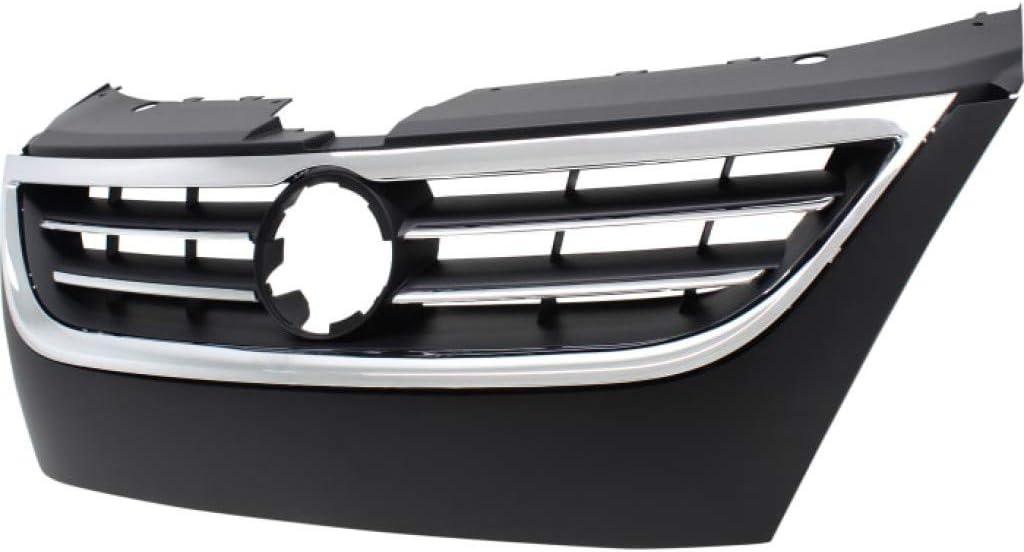 Primed Black Plastic Grille Assembly with Chrome Molding O629877