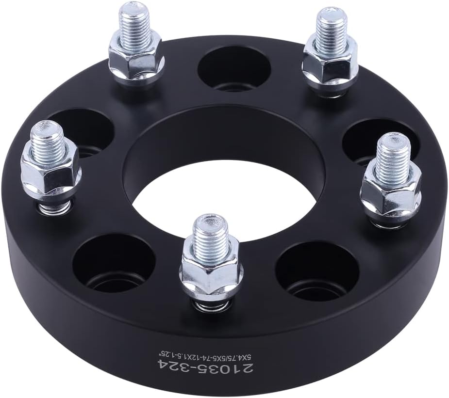 Black Forged 5x5 to 5x4.75 Wheel Adapters 1.5 Inch with 12x1.5 Studs Pack of 4 K131