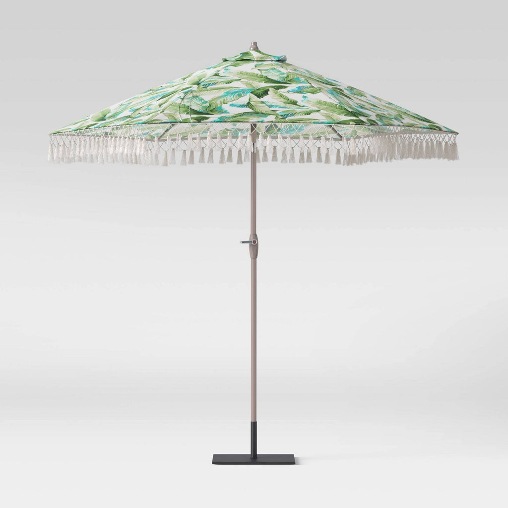 Red/Tan Round Patio Umbrella N86585