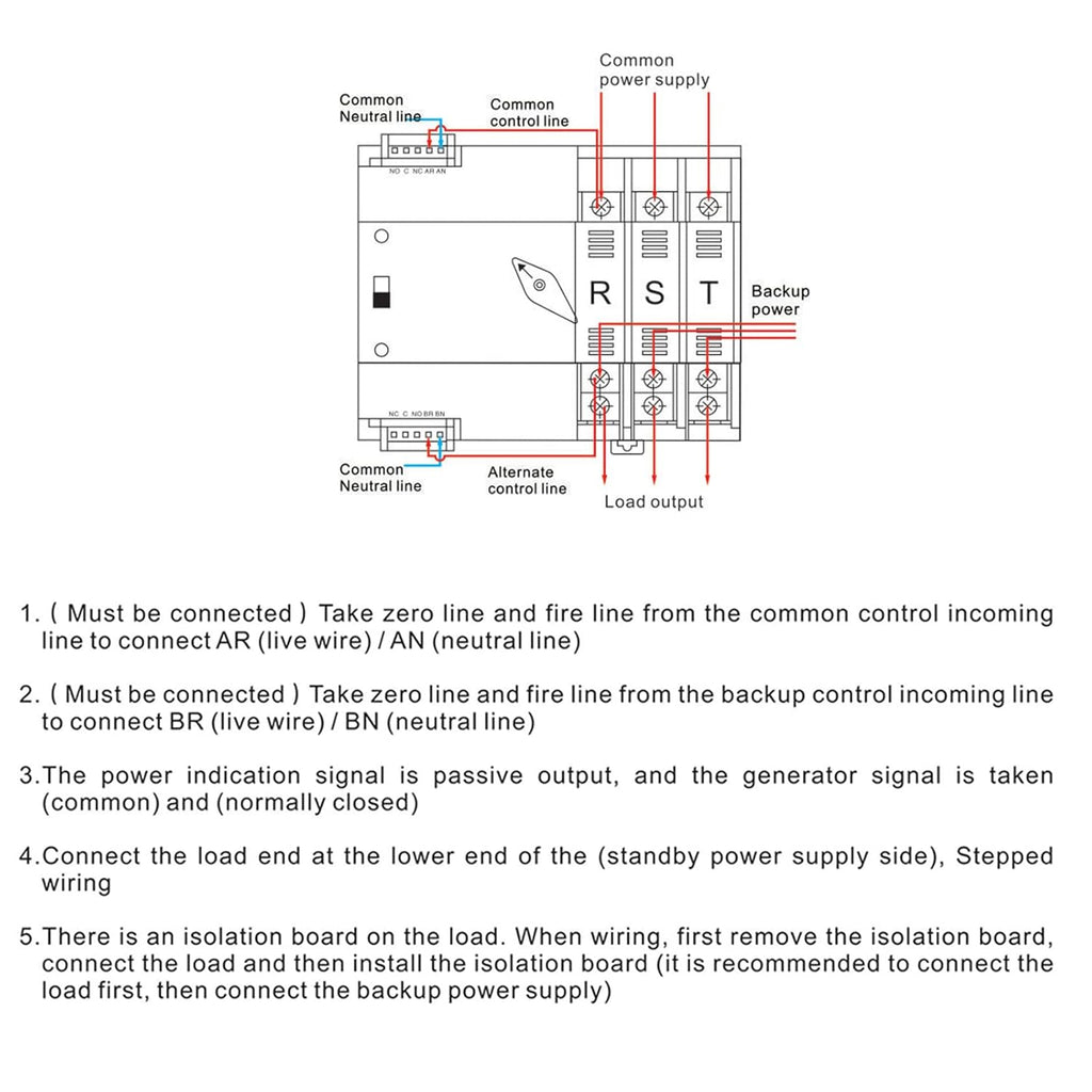 Dual Power Switch Automatic Transfer Switch Din Rail 220V A3662