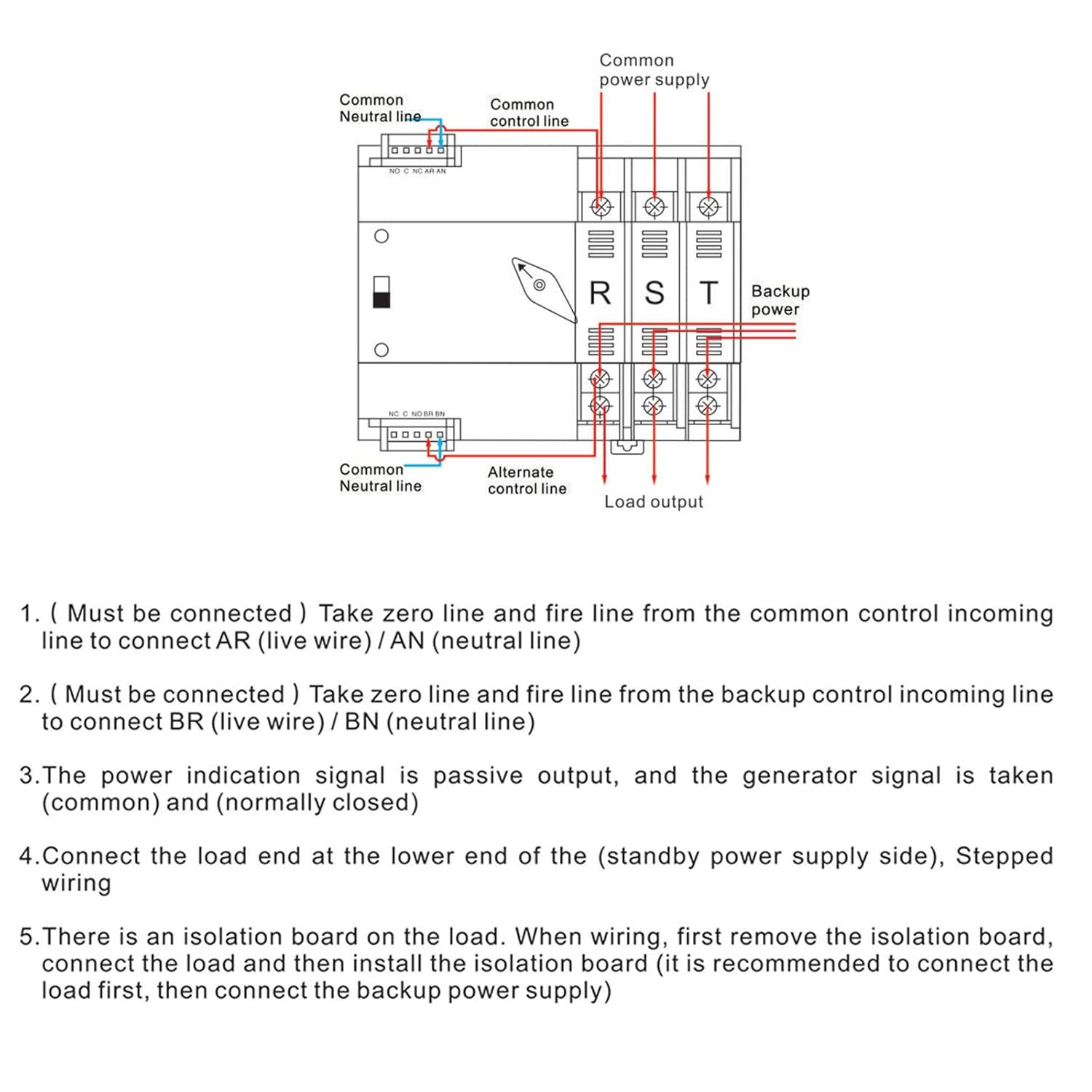 Dual Power Switch Automatic Transfer Switch Din Rail 220V A3662